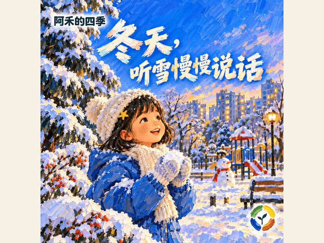 冬天，听雪慢慢说话绘本封面