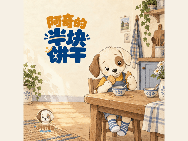 阿奇的半块饼干绘本封面