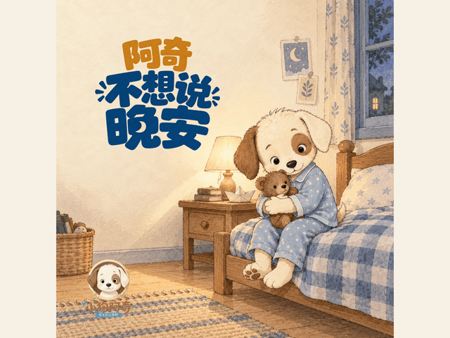 阿奇不想说晚安绘本封面
