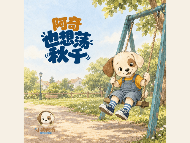 阿奇也想荡秋千绘本封面