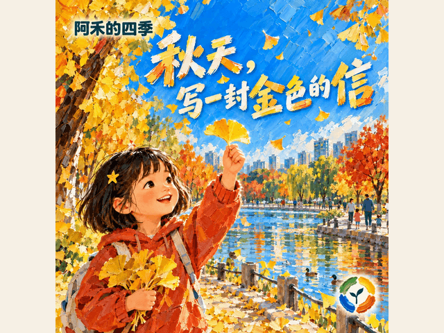 秋天，写一封金色的信绘本封面
