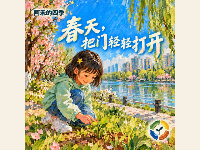 春天，把门轻轻打开绘本封面