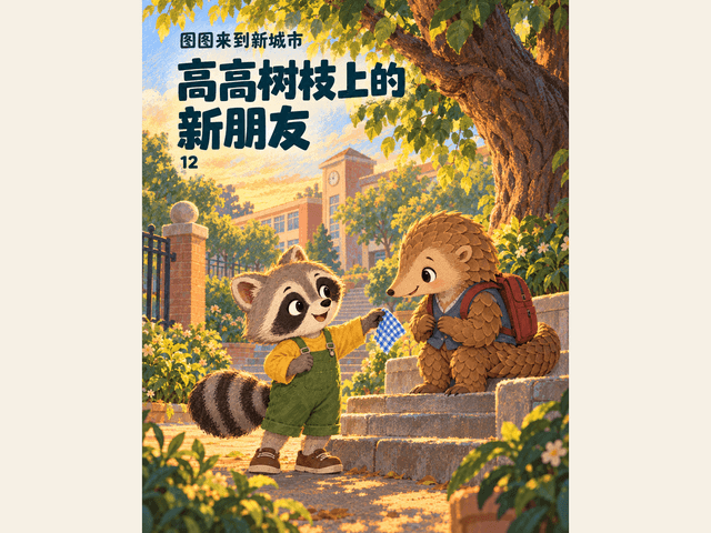 高高树枝上的新朋友绘本封面