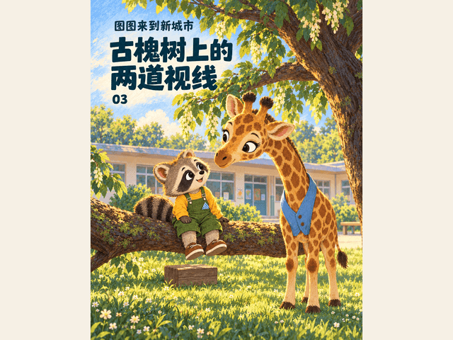 古槐树上的两道视线绘本封面