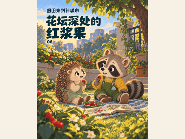 花坛深处的红浆果绘本封面