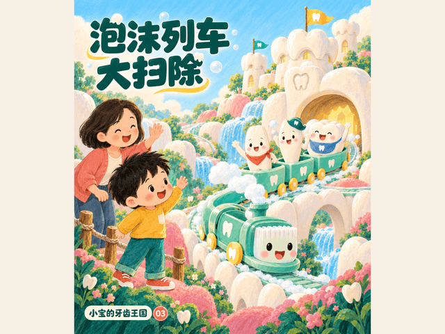 泡沫列车大扫除绘本封面