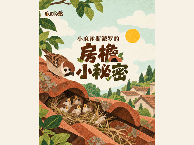 小麻雀斯派罗的房檐小秘密绘本封面