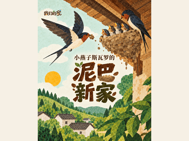 小燕子斯瓦罗的泥巴新家绘本封面