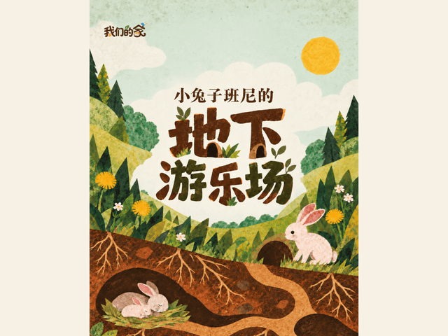 小兔子班尼的地下游乐场绘本封面