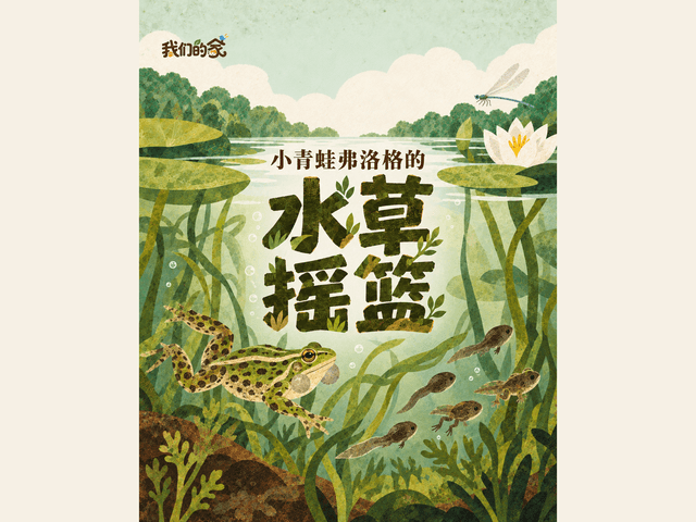 小青蛙弗洛格的水草摇篮绘本封面