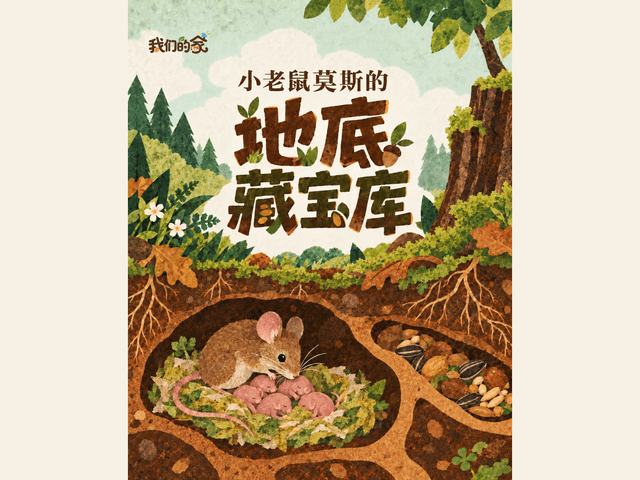 小老鼠莫斯的地底藏宝库绘本封面