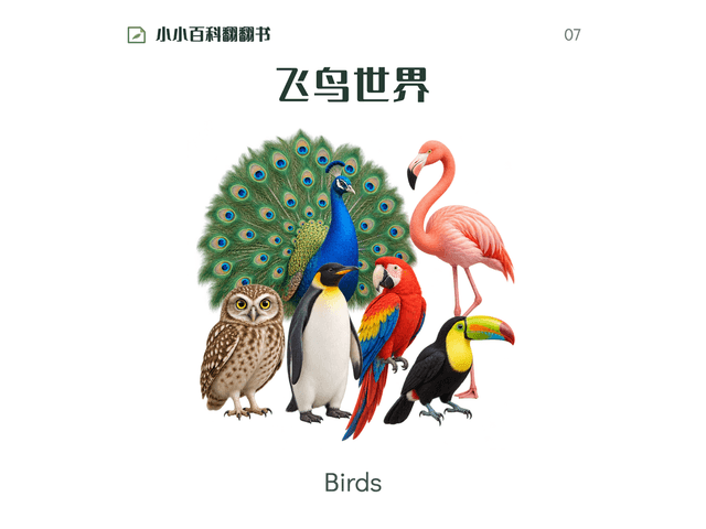 小小百科翻翻书·飞鸟世界绘本封面