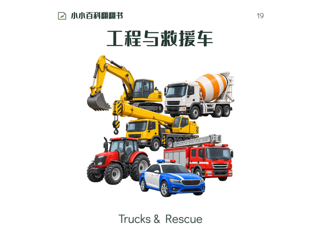 小小百科翻翻书·工程与救援车绘本封面