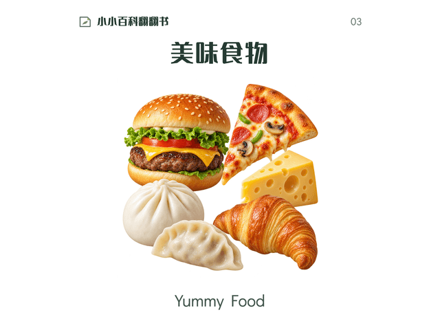 小小百科翻翻书·美味食物绘本封面