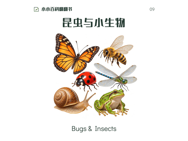 小小百科翻翻书·昆虫与小生物绘本封面