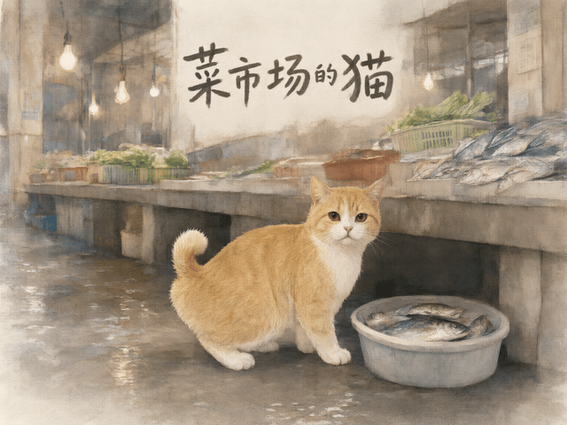 菜市场的猫绘本封面
